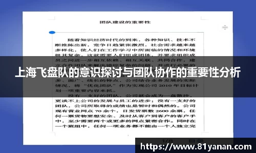上海飞盘队的意识探讨与团队协作的重要性分析